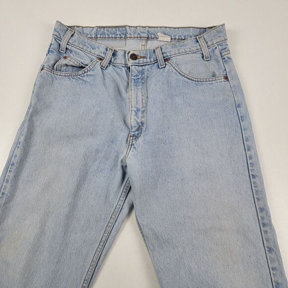 VTG 80s Levi's Orange Tab 505 Light Denim Wash Jeans Size 34 x 32 Straight Leg - Picture 2 of 13